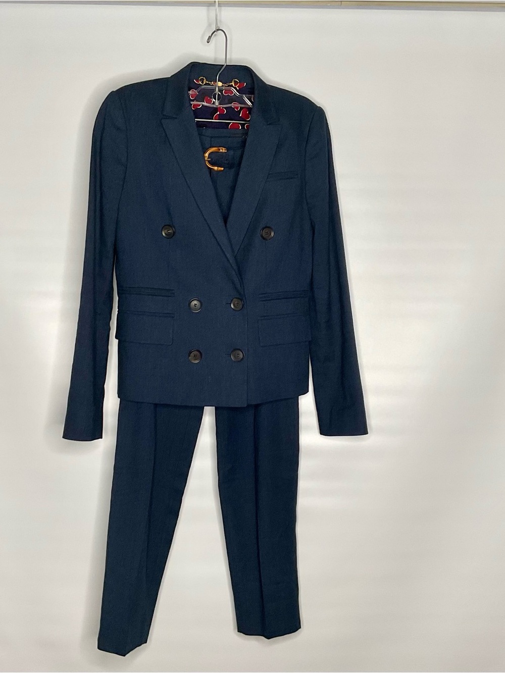 Gucci Navy Double-Breasted Blazer and Trousers - Picture 2 of 14